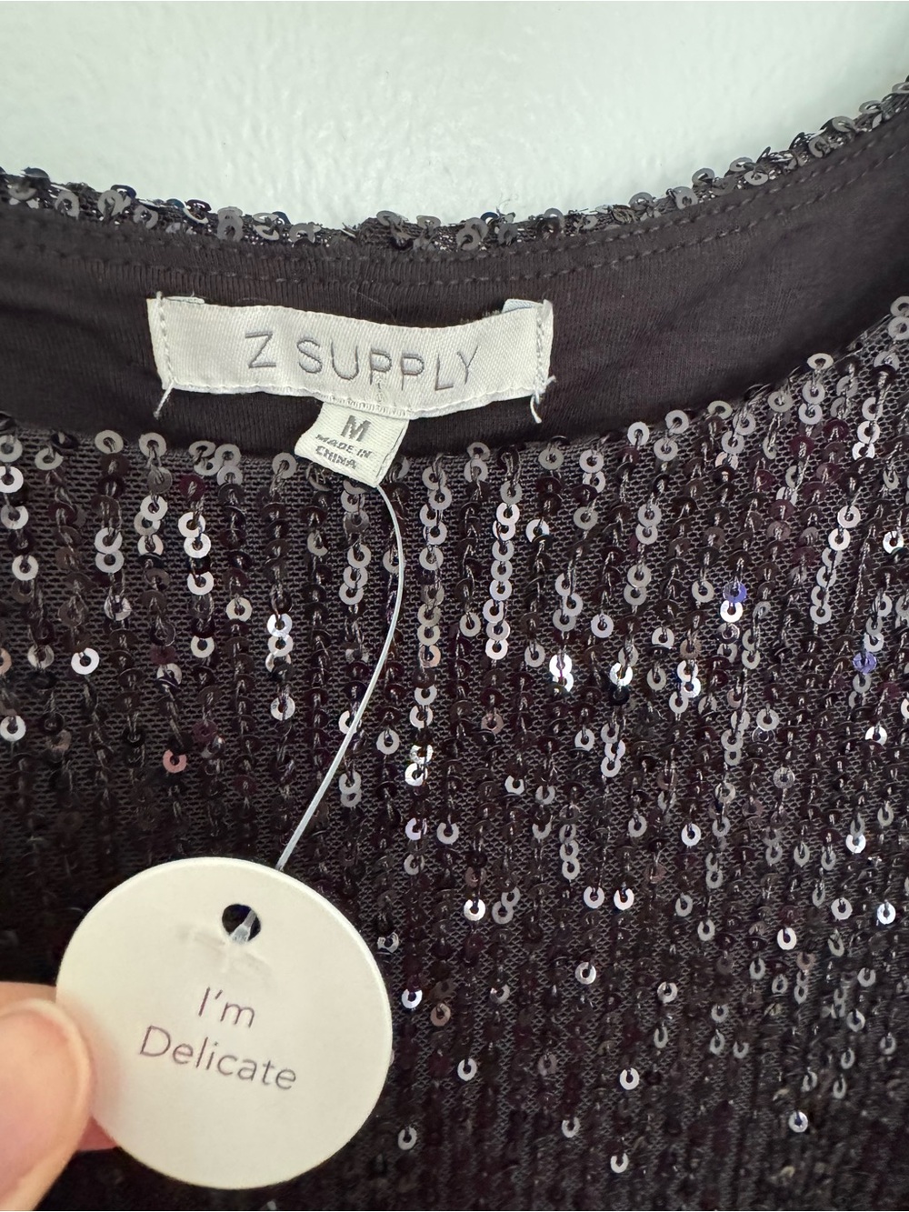 NWT Z Supply Black Short Sleeve Sequin Mini Dress - Picture 6 of 8